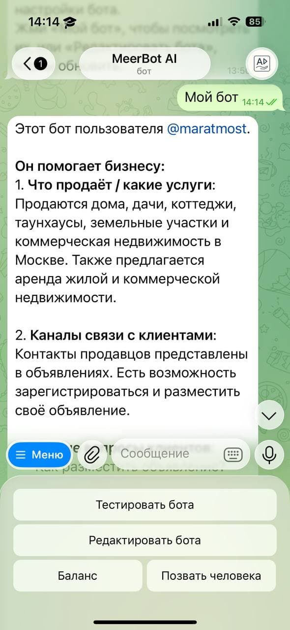 MeerBot bot screenshot 2